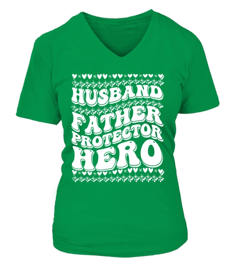 Husband father protector hero 03 V-neck T-Shirt Woman