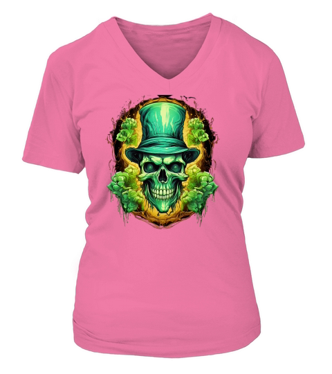 Skull Shamrock for St. Patricks Day1 V-neck T-Shirt Woman