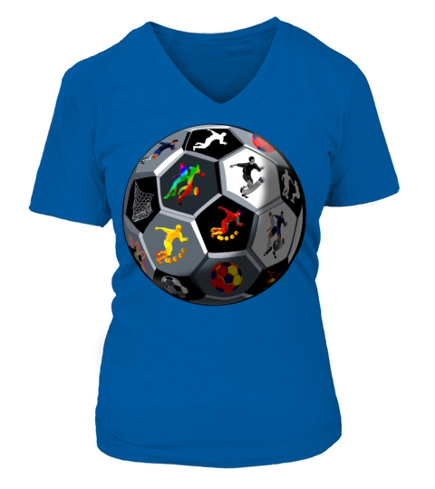 Soccer Sports Soccer Ball Futbol T shirt V-neck T-Shirt Woman