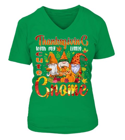 thanksgiving with my little cute gnome V-neck T-Shirt Woman