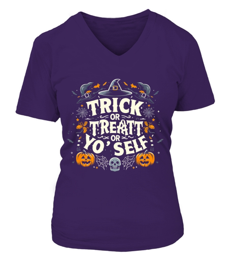 trick or treat or your self V-neck T-Shirt Woman