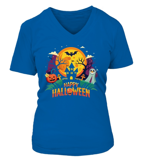 Unique Halloween 02 V-neck T-Shirt Woman