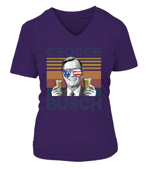 Vintage George W. Bush Busch 4th Of July Independence Day shirth V-neck T-Shirt Woman