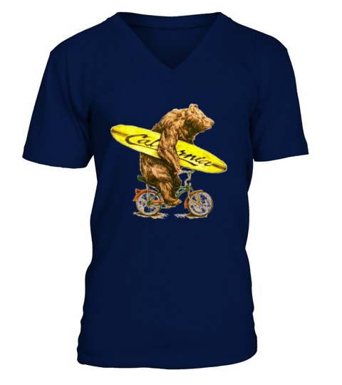 California bicycle for surfers V-Neck T-shirt
