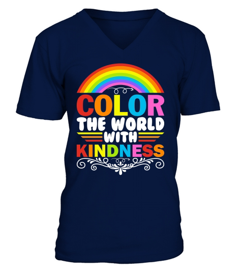 Color The World With Kindness V-Neck T-shirt