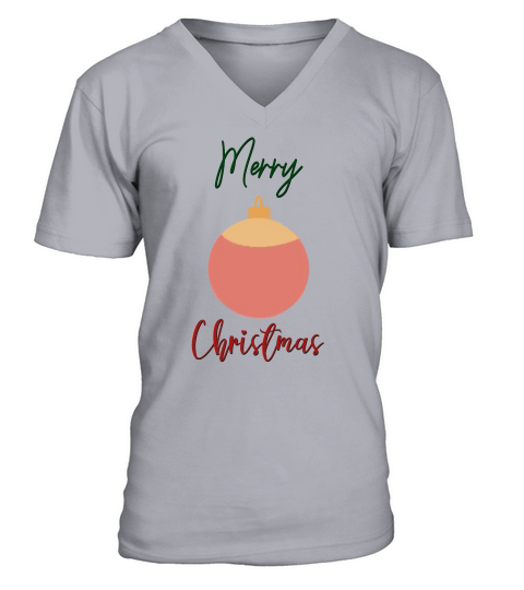 red ornament Merry Christmas 6 V-Neck T-shirt