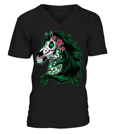 St Patricks Day Horse Lover Equestrian V-Neck T-shirt