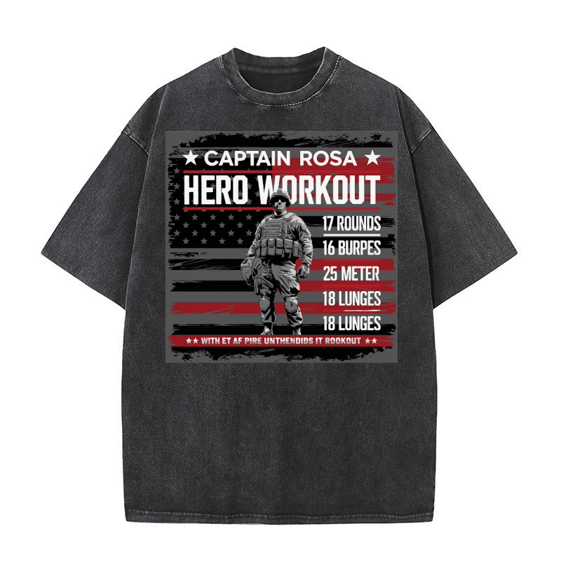 Captain Rosa Hero Workout for tribute Washed T-Shirt