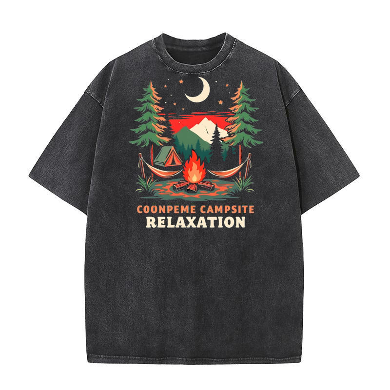 Coonpeme Campsite Relaxation and Adventure Washed T-Shirt