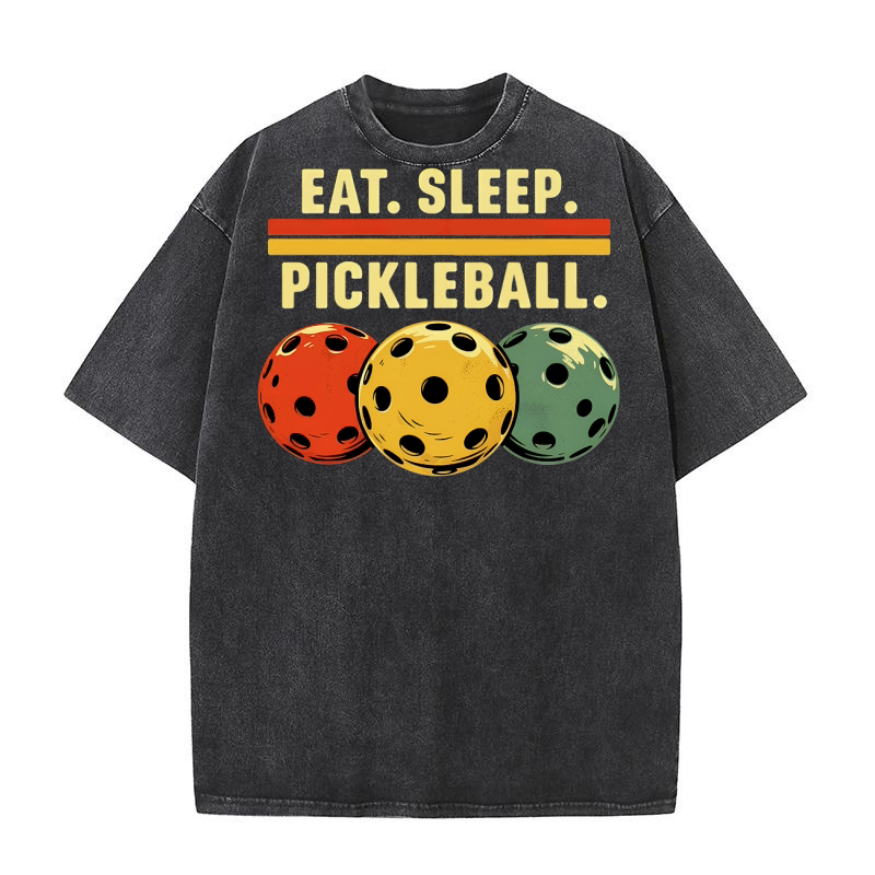 Eat Sleep Pickleball Washed T-Shirt