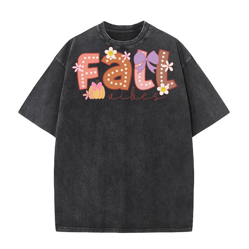 Fall vibes pumpkin coquette 1.01 Washed T-Shirt