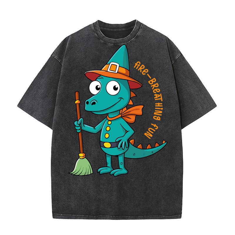 Fire Breat hing Fun Washed T-Shirt