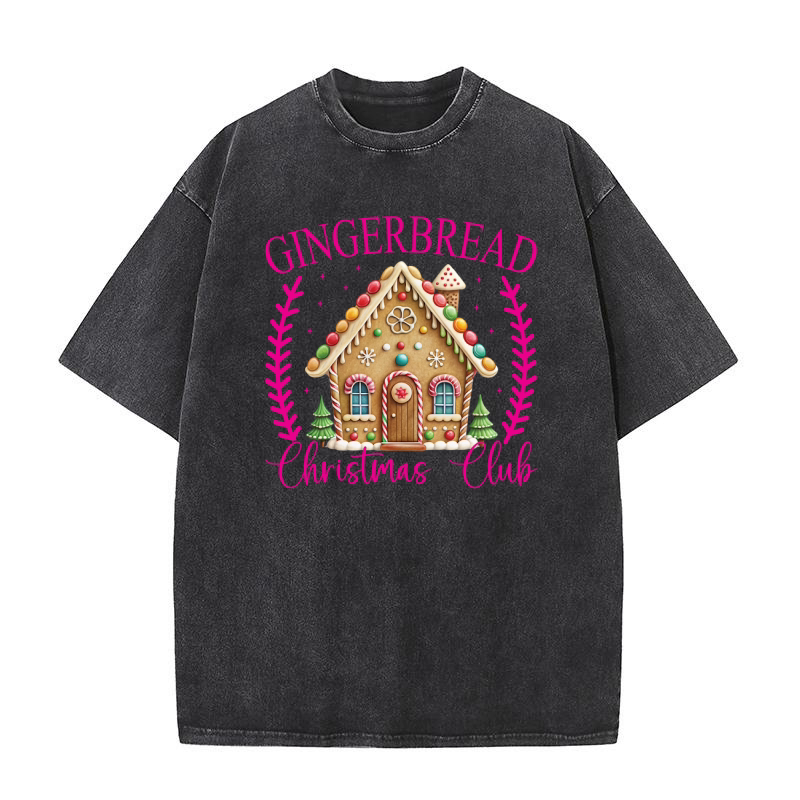 Gingerbread Christmas Club Washed T-Shirt