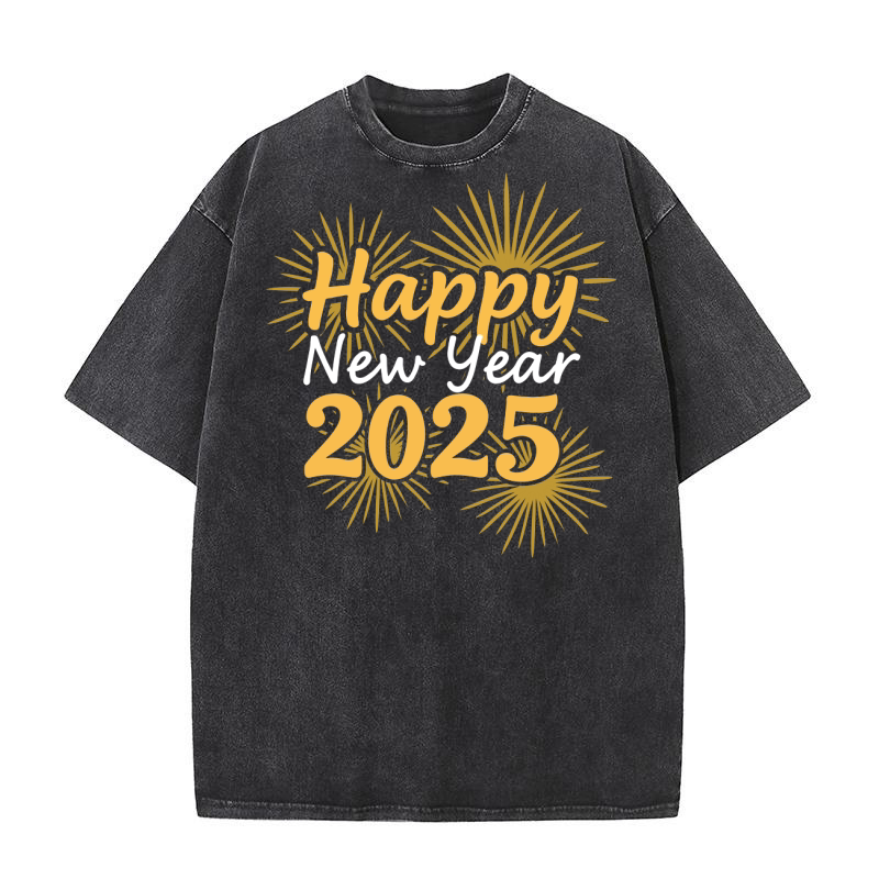 Happy New Year 2025  19 Washed T-Shirt