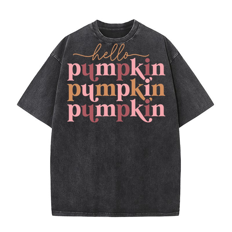 hello pumpkin t shirt design Washed T-Shirt