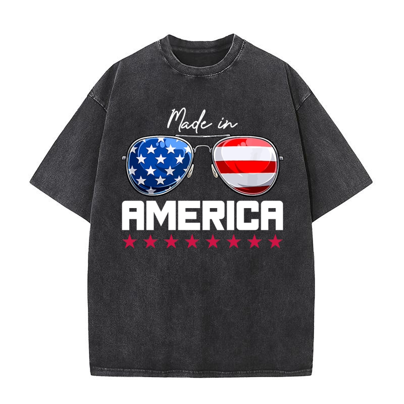 Made in america usa flag 02 Washed T-Shirt