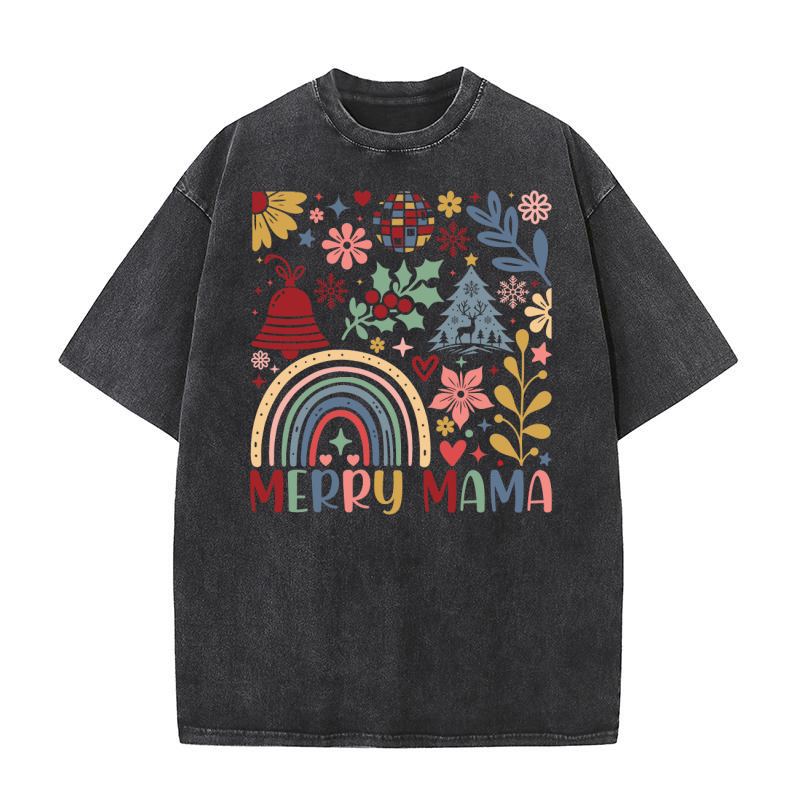 Merry Mama Boho Flowers 06 Washed T-Shirt