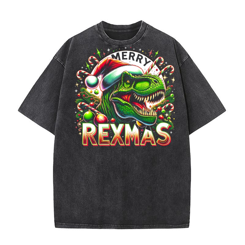 Merry  Rexmas1 Washed T-Shirt