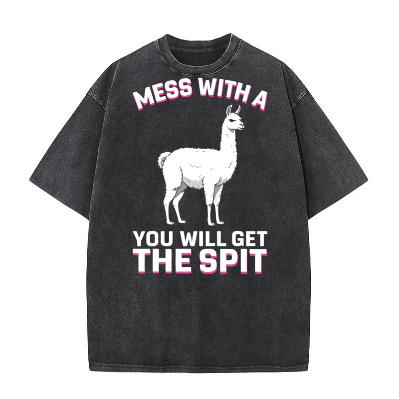 Mess with a you will get the spit Washed T-Shirt