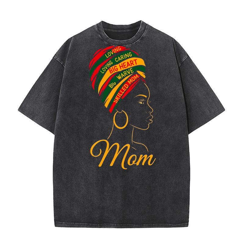 Mom Loving Caring Big Heart Washed T-Shirt