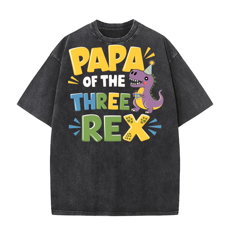 papa of the three rex Washed T-Shirt