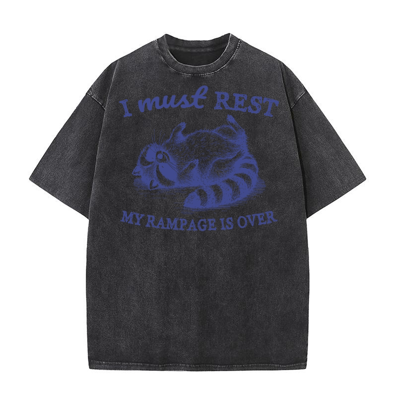 Raccoon weird sleeping L vBlue Washed T-Shirt