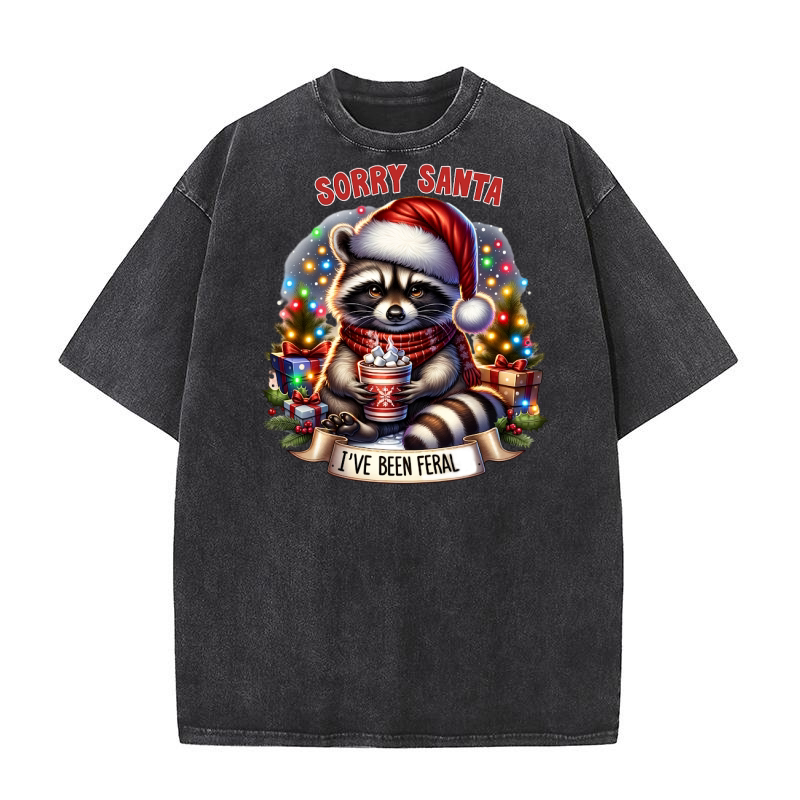 Sorry santa Ive been feral 07 Washed T-Shirt