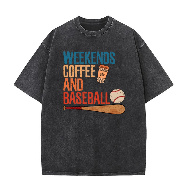 Weekends Coffee And Baseball 2.01 Washed T-Shirt