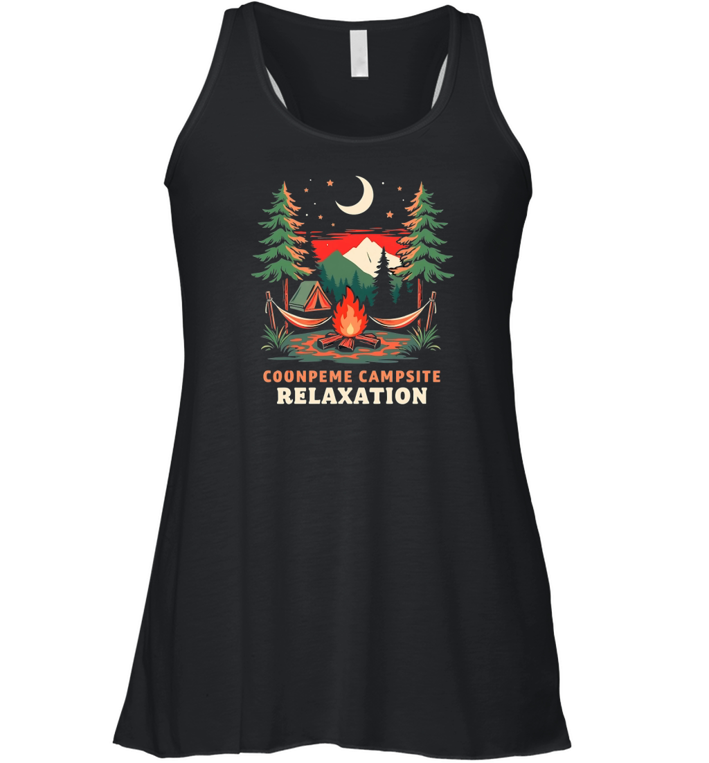 Coonpeme Campsite Relaxation and Adventure Women's Flowy Tank Top