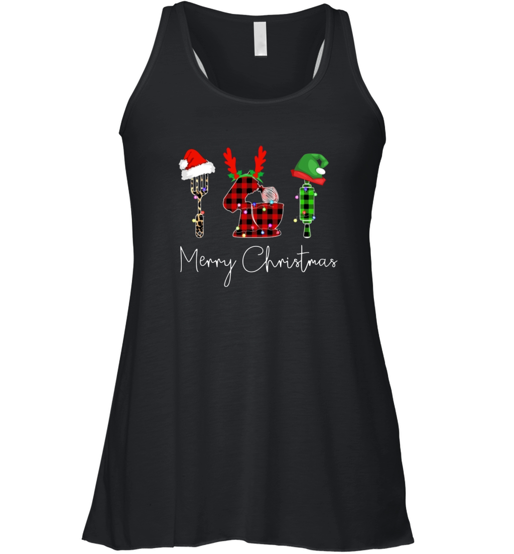 Jobs Christmas Baker Merry Christmas Vintage Women's Flowy Tank Top
