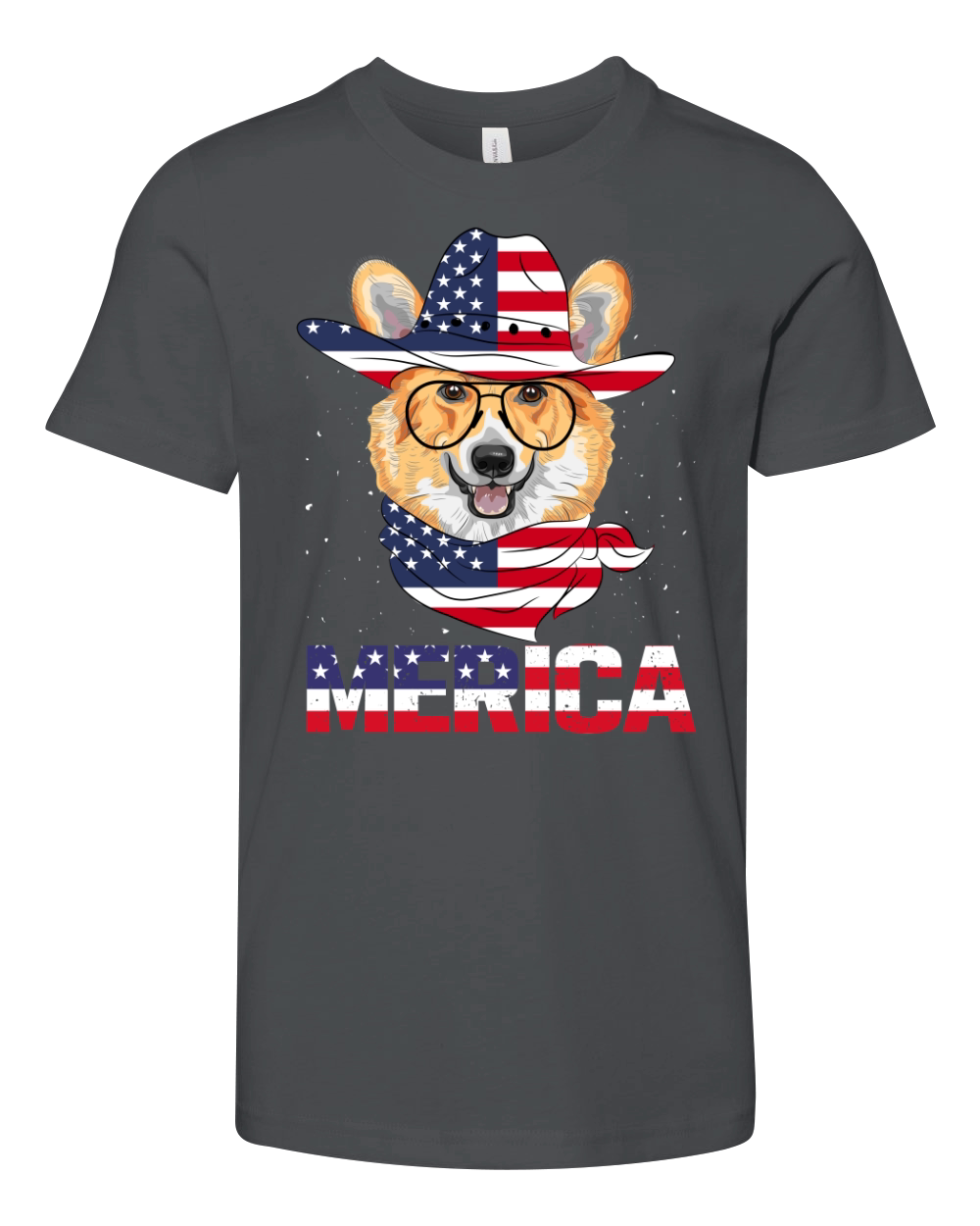 American Flag Pug Youth Unisex Jersey Tee