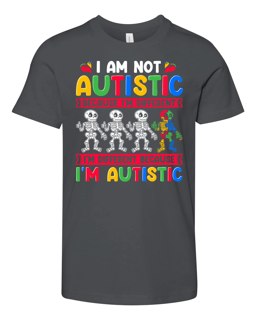 Autism Awareness   I am not autistic because im different Youth Unisex Jersey Tee