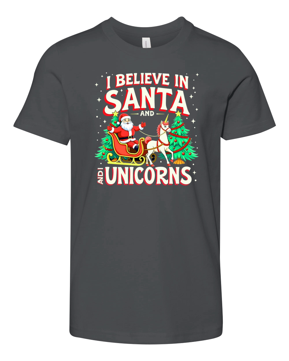 I Believe in Santa and I Unicorns Youth Unisex Jersey Tee