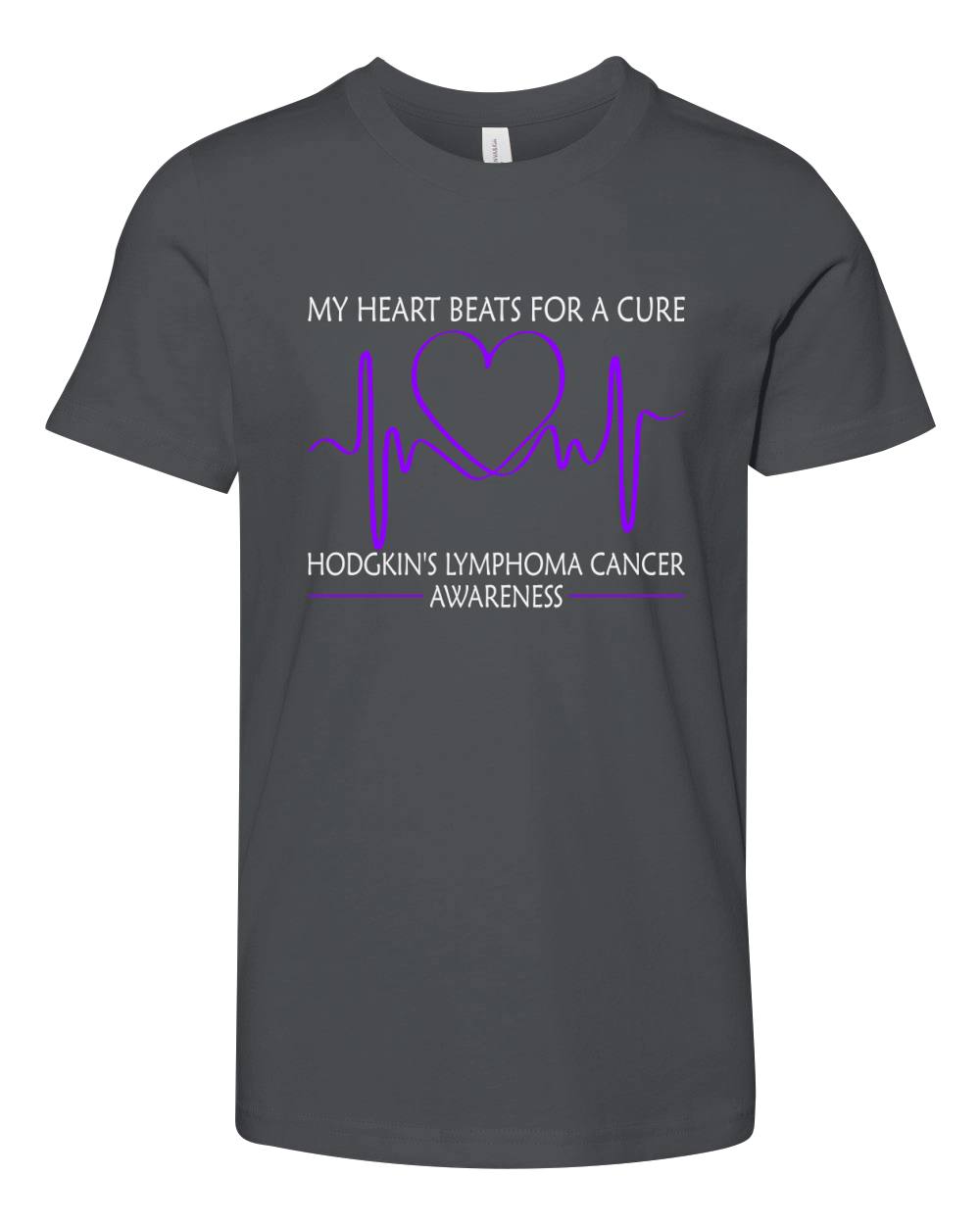 My Heart Beats for a cure  Hodgkins Lymphoma Cancer Awareness Youth Unisex Jersey Tee