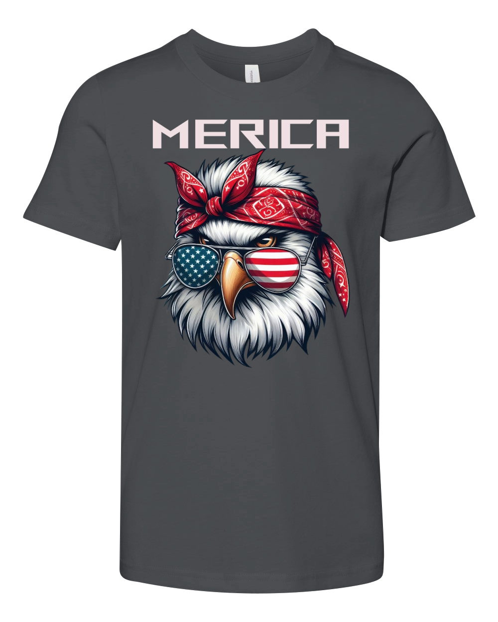 Patriotic Eagle Headband with Glasses Youth Unisex Jersey Tee