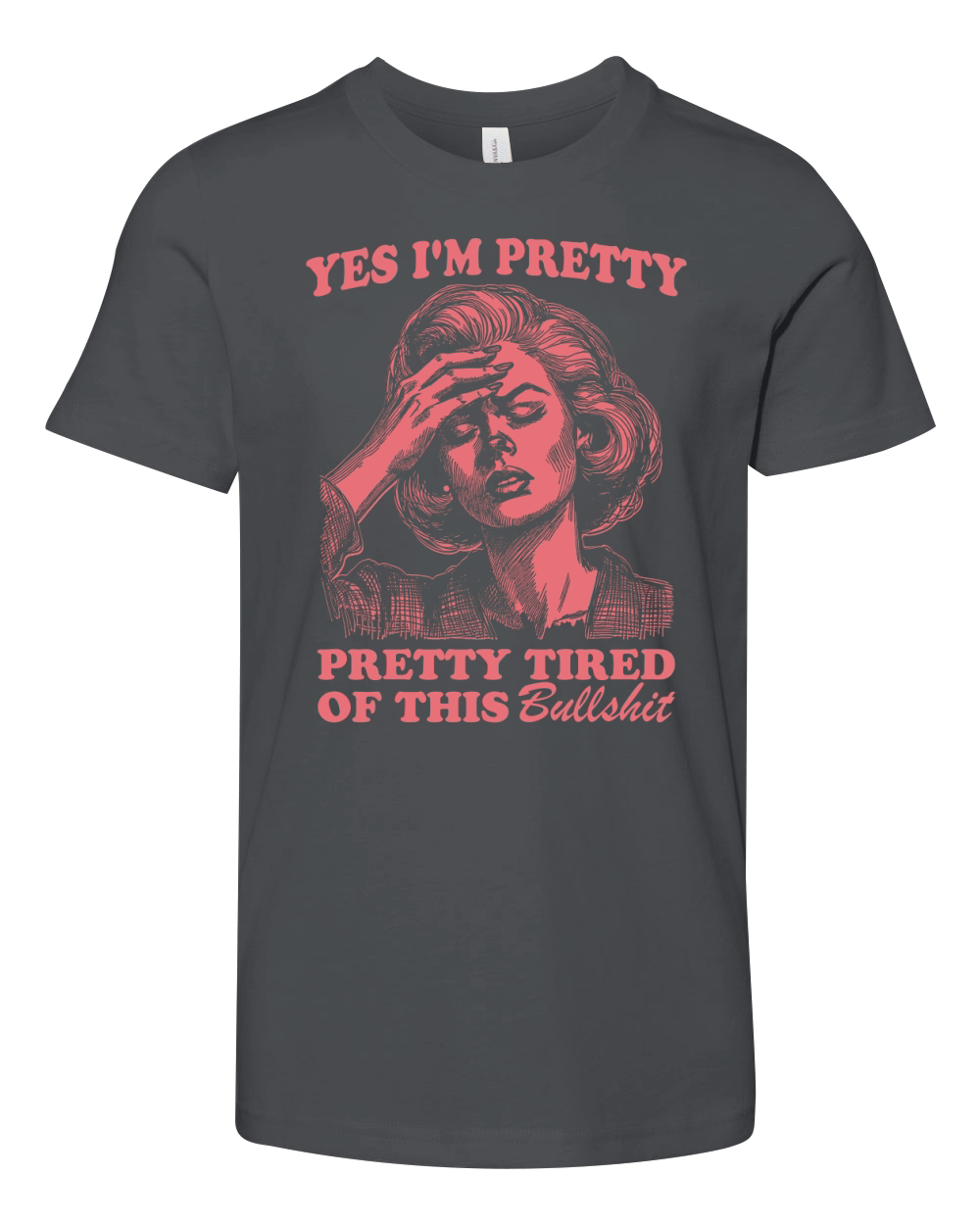 Pretty Tired Of This BS D Retro Red Youth Unisex Jersey Tee