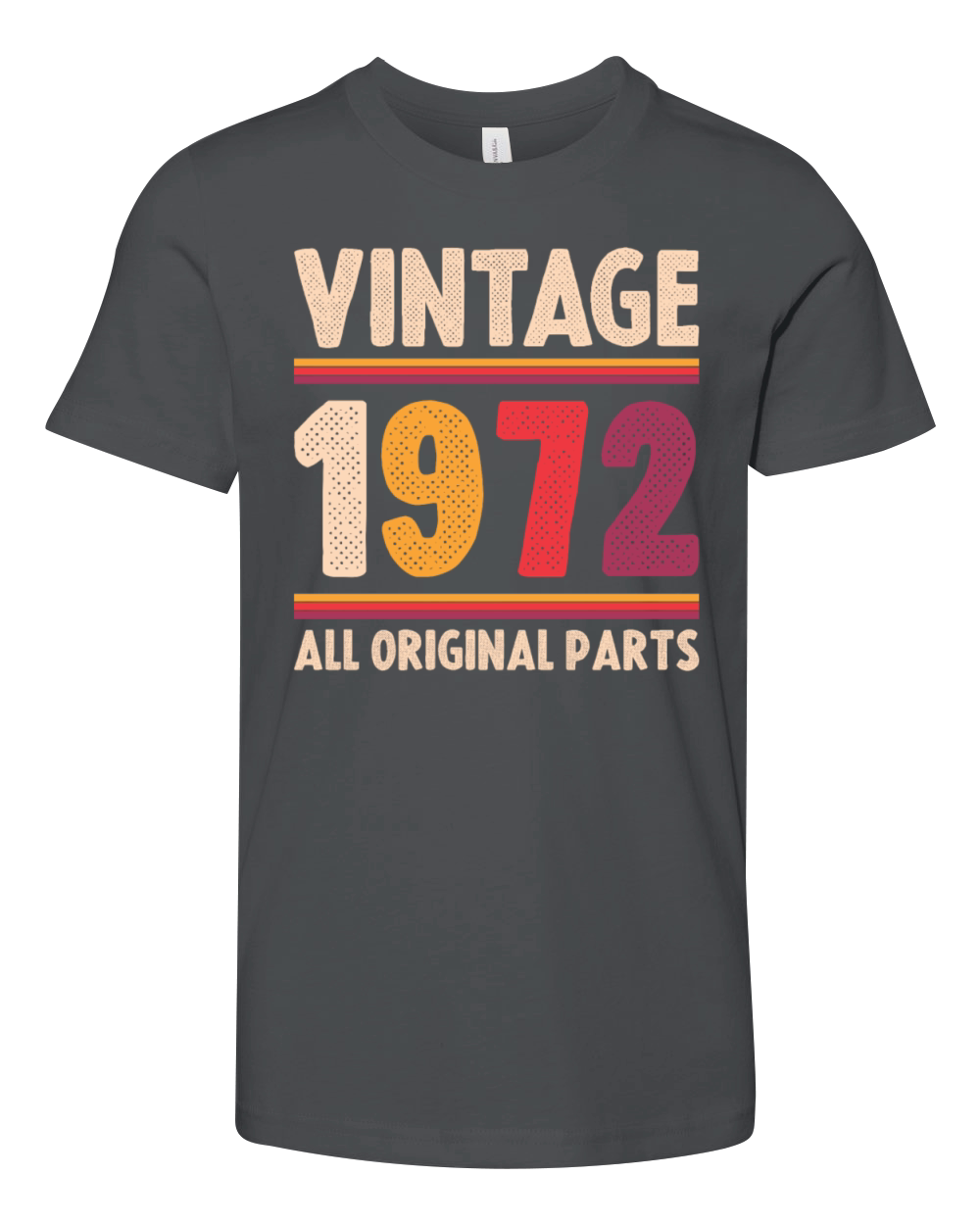 Vintage 1972 Original Parts Funny 50th Birthday Youth Unisex Jersey Tee