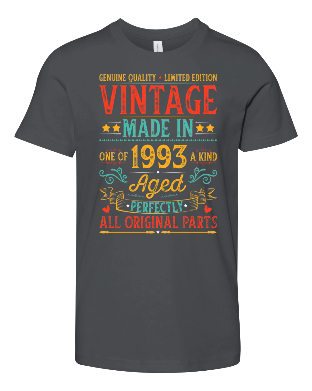 Vintage Made In 1993 Birthday T Shirt Design (1) Youth Unisex Jersey Tee