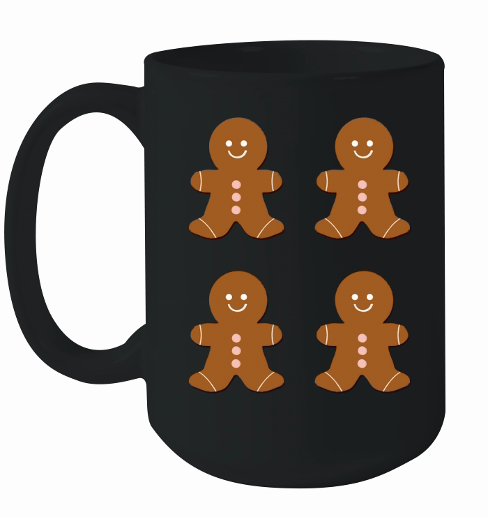 Big Smile Pink Buttons Brown Body Gingerbread (4) 4 Ceramic Mug