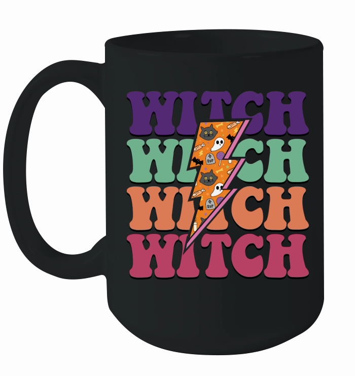 Halloween Witch Retro Groovy Vintage Ceramic Mug