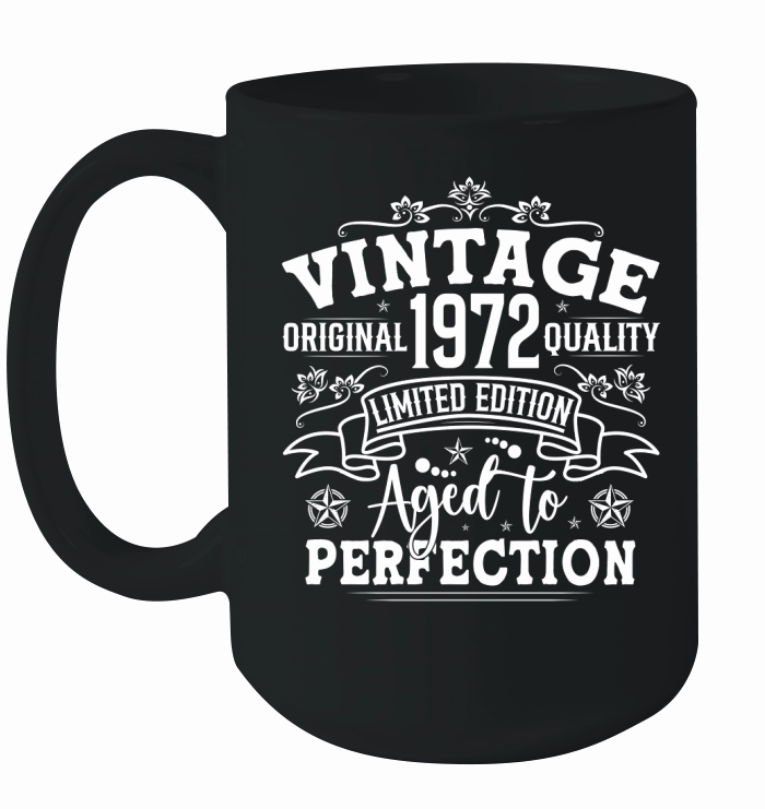 Vintage Birthday TShirt Design Bundle 1972 Ceramic Mug
