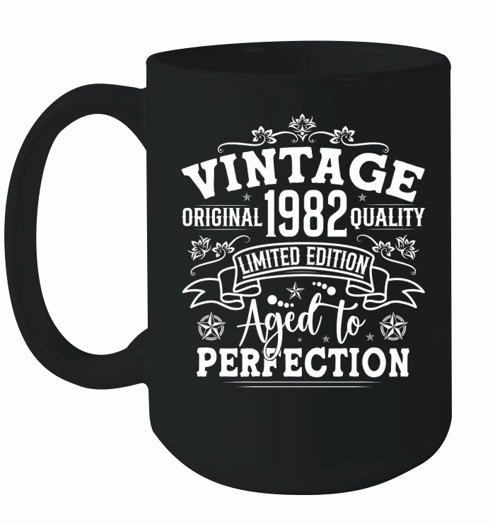 Vintage Birthday TShirt Design Bundle 1982 Ceramic Mug