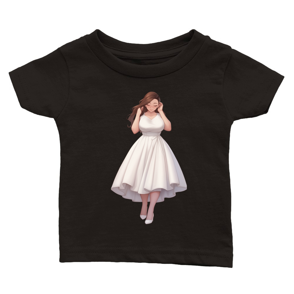 Beautiful Waifu Girl Sublimation Graphic Classic Baby Crewneck T-shirt