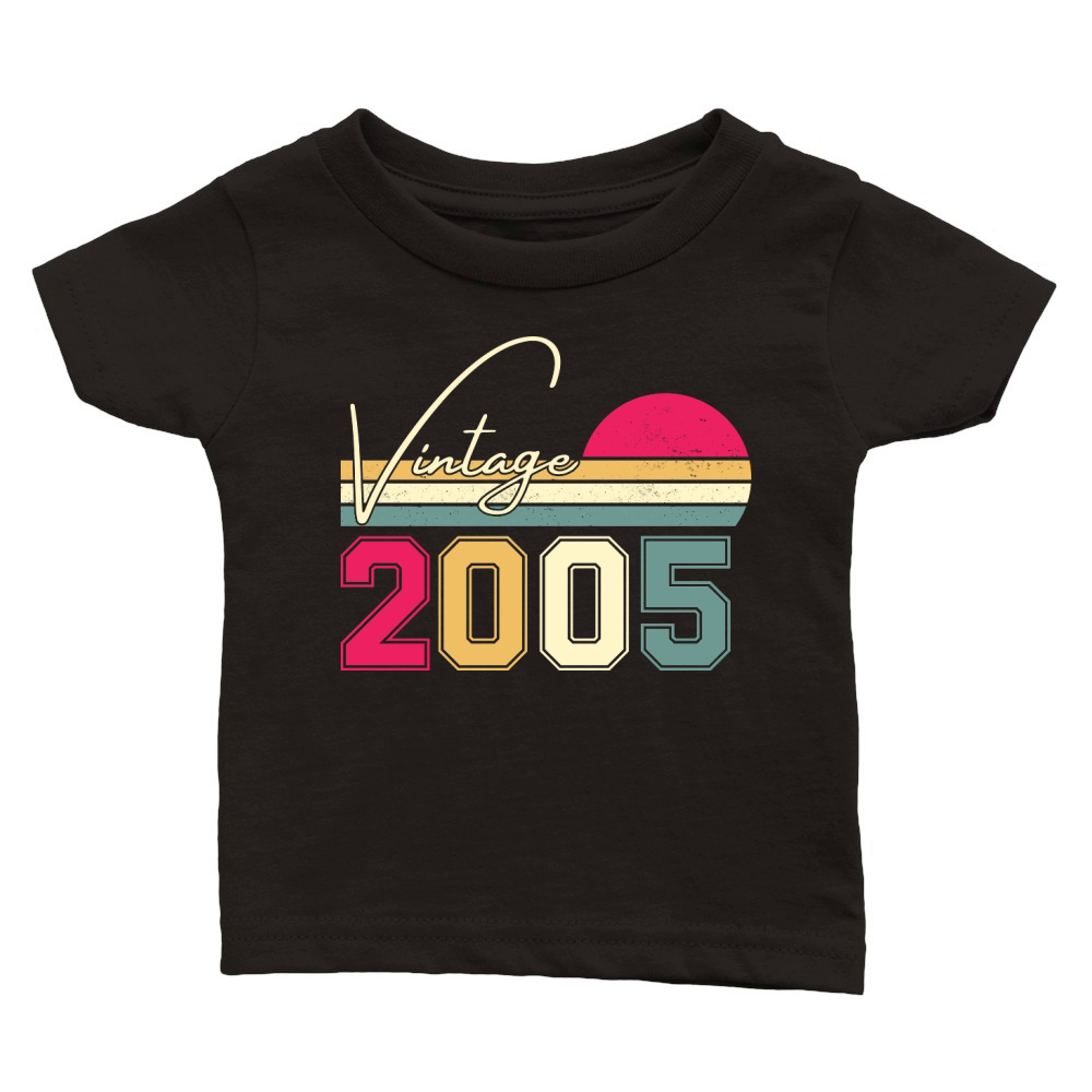 Birthday  Vintage Classic Born In 2005 Classic Baby Crewneck T-shirt