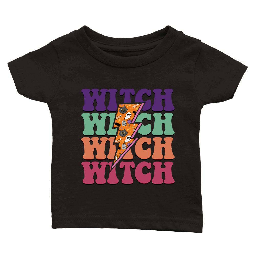 Halloween Witch Retro Groovy Vintage Classic Baby Crewneck T-shirt