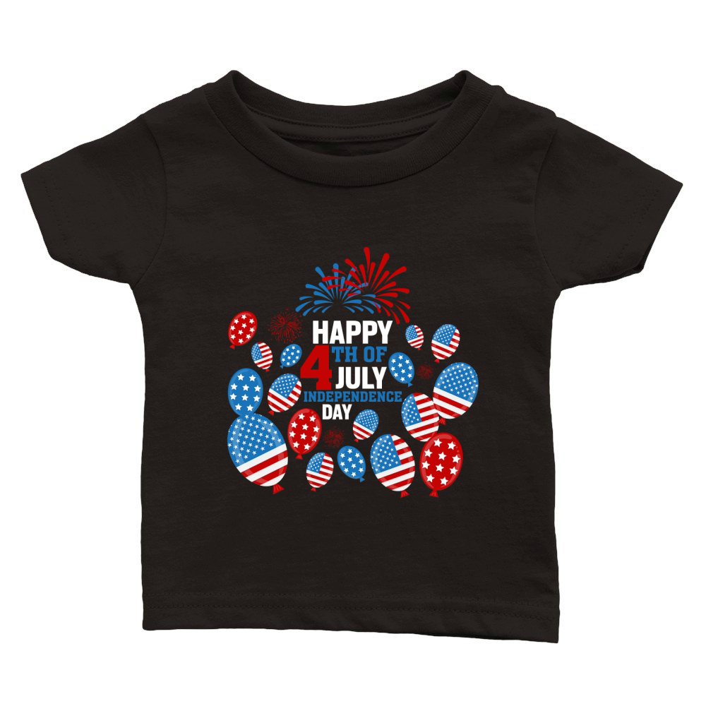 Happy 4th of July Independence (2) Classic Baby Crewneck T-shirt