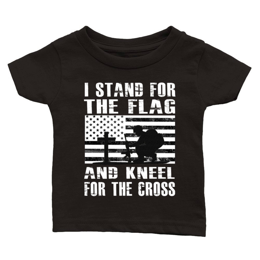 I Stand For The Flag And Kneel For The Cross Shirt Classic Baby Crewneck T-shirt