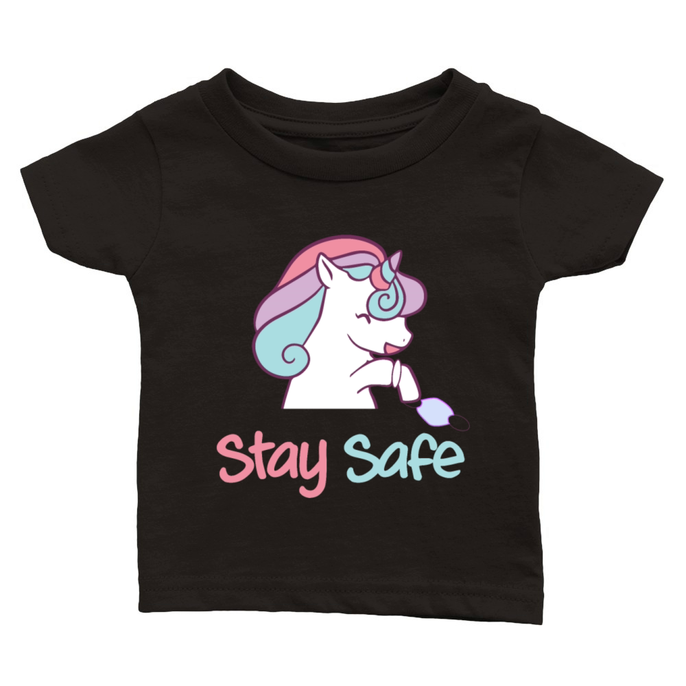 unicorn stay safe Classic Baby Crewneck T-shirt