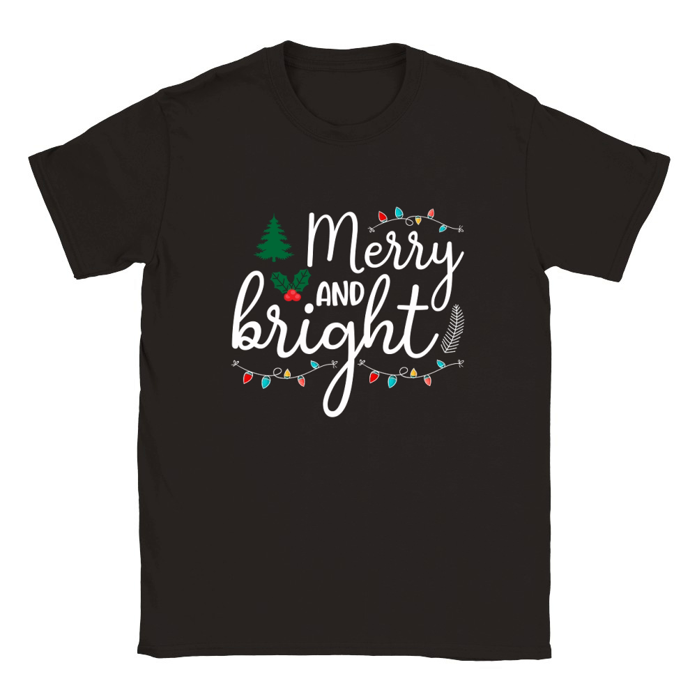 Merry And Bright Classic Kids Crewneck T-shirt