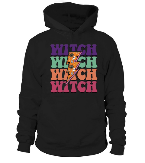 Halloween Witch Retro Groovy Vintage Hoodie Unisex